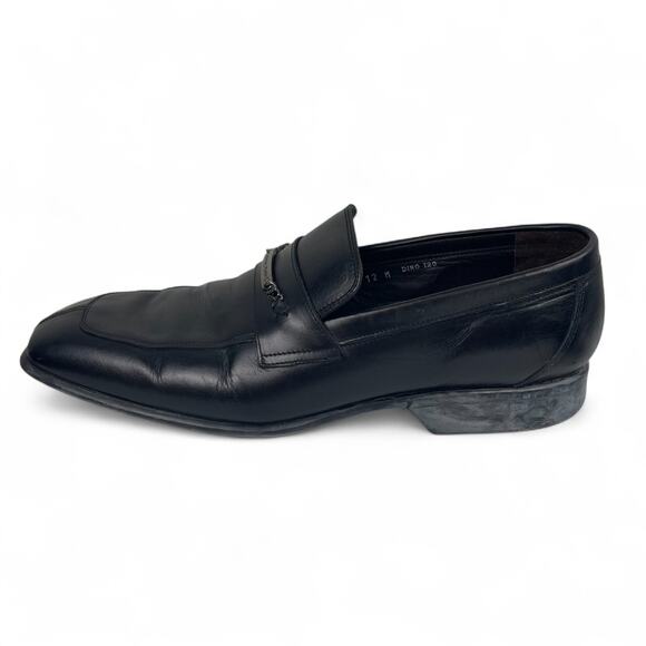 Donald Pliner Black Leather Men\'s Loafers Sz 12 Dress Shoes Dino Horsebit Office main image 4